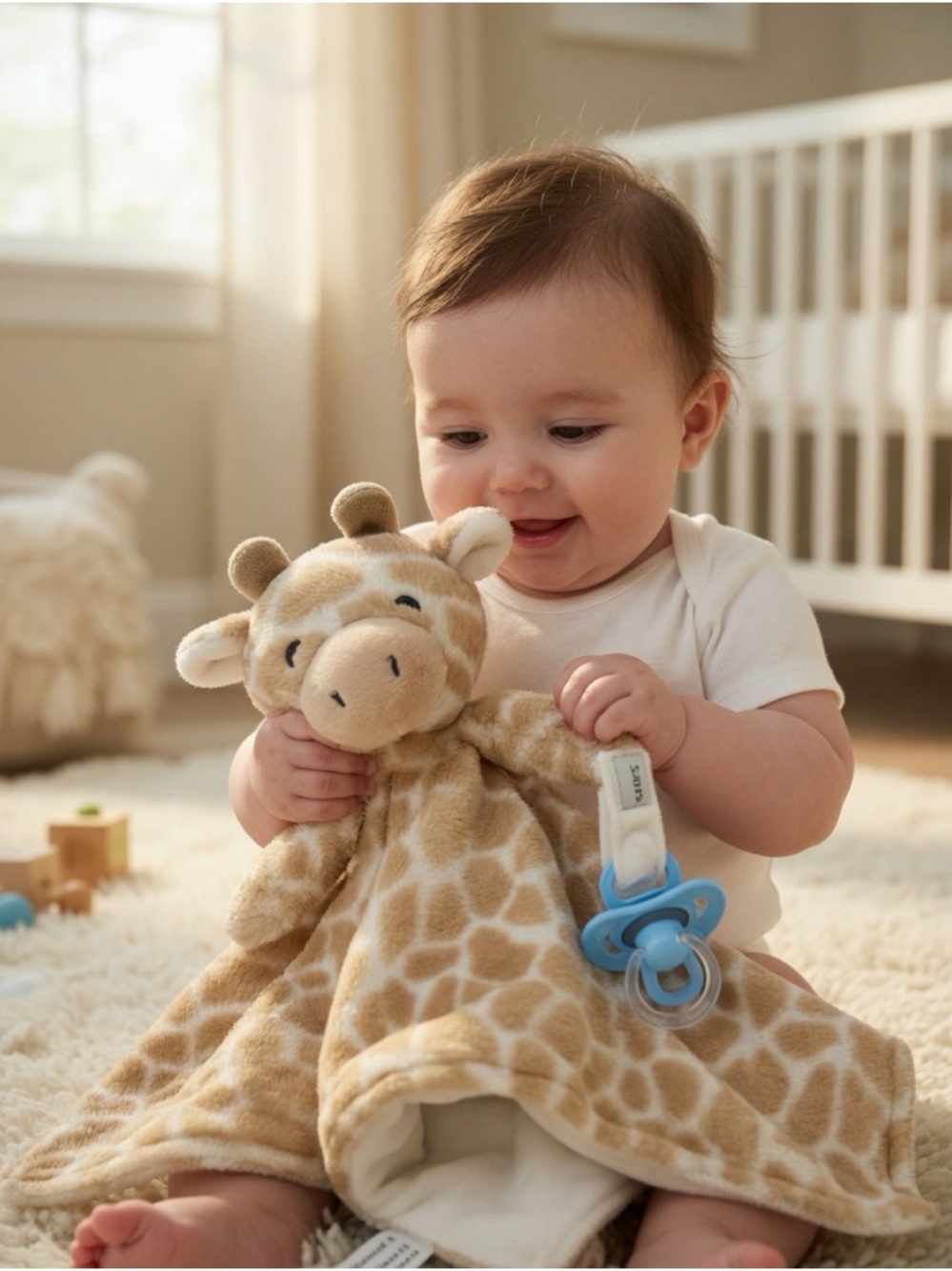 Carter's Giraffe Plush Pacifier holder security blanket Lovey NWT